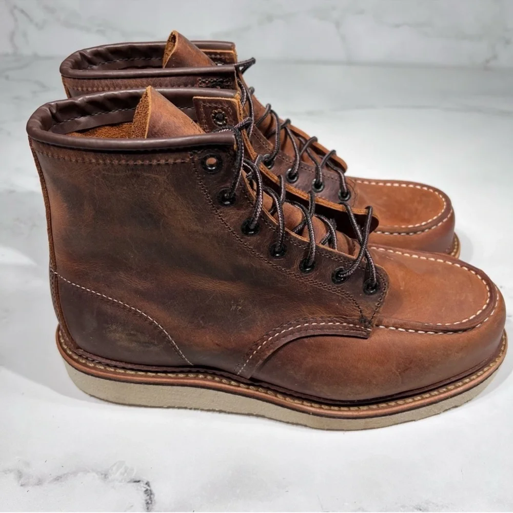 Red Wing Heritage 6” Moc Toe Copper Rough & Tough Lace Up Leather Boots